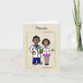 黒い男性と女性の医師グリーティングカード カード (正面)