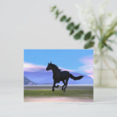 黒い疾走する馬 ポストカード (スタンド正面)