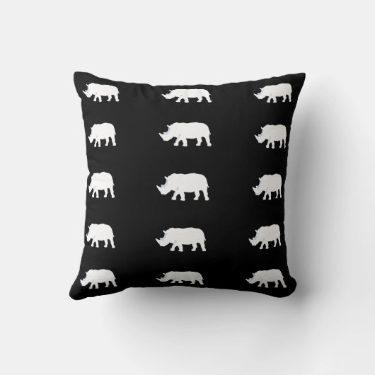 黒い白いサイ クッション (裏面)