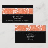 黒い白いサンゴフローラ縁ど名刺 名刺 (正面/裏面)