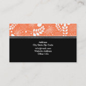 黒い白いサンゴフローラ縁ど名刺 名刺 (裏面)