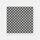 黒い白い市松模様に尾のナプキン スタンダードカクテルナプキン (正面)