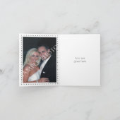 黒い白い幾何学的パタ結婚ーンありがとう サンキューカード (内部)