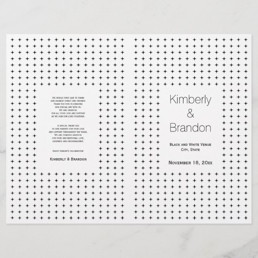 黒い白い幾何学的結婚な折り曲げプログラム (正面)