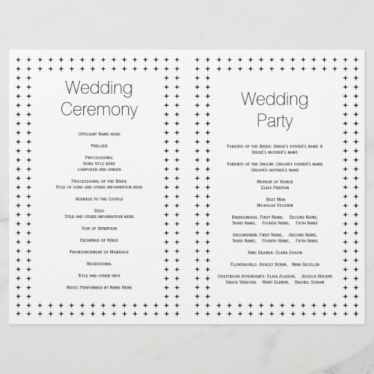 黒い白い幾何学的結婚な折り曲げプログラム (裏面)