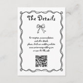 黒い白い手書きお洒落の結婚角 エンクロージャーカード (正面)