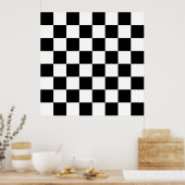 黒い白い格子縞のポスター ポスター (キッチン)