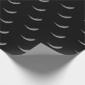 黒い白い浮き羽 ラッピングペーパー (角)