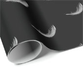 黒い白い浮き羽 ラッピングペーパー (ロールコーナー)