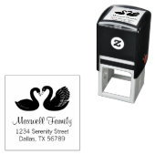 黒い白人夫婦のアドレスのペア セルフインキングスタンプ (インサイチュ)