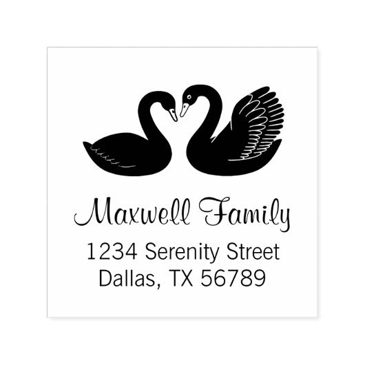 黒い白人夫婦のアドレスのペア セルフインキングスタンプ (デザイン)