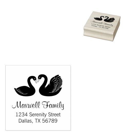 黒い白人夫婦のアドレスのペア ラバースタンプ (押印)