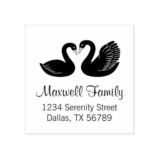 黒い白人夫婦のアドレスのペア ラバースタンプ (インプリント)