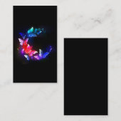 黒い白熱［赤熱］光を放つ背景にネオンの夜蝶 割引カード (正面/裏面)