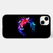 黒い白熱［赤熱］光を放つ背景にネオンの夜蝶 Case-Mate iPhoneケース (裏面 (横))