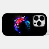 黒い白熱［赤熱］光を放つ背景にネオンの夜蝶 Case-Mate iPhoneケース (裏面 (横))