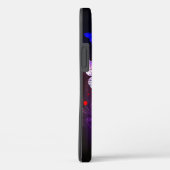 黒い白熱［赤熱］光を放つ背景にネオンの夜蝶 Case-Mate iPhoneケース (裏面 / 右)