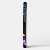 黒い白熱［赤熱］光を放つ背景にネオンの夜蝶 Case-Mate iPhoneケース (裏面 / 左)