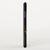 黒い白熱［赤熱］光を放つ背景にネオンの夜蝶 iPhoneケース (右側)