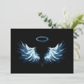 黒い白熱［赤熱］光を放つ背景の青いエンジェルウィングス シーズンカード (スタンド正面)