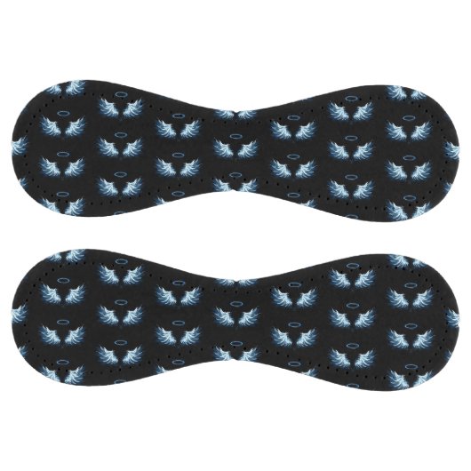 黒い白熱［赤熱］光を放つ背景の青いエンジェルウィングス ソフトボール (パネル)