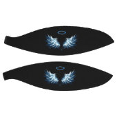 黒い白熱［赤熱］光を放つ背景の青いエンジェルウィングス バスケットボール (パネル)