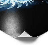 黒い白熱［赤熱］光を放つ背景の青いエンジェルウィングス フォトプリント            (角)