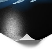 黒い白熱［赤熱］光を放つ背景の青いエンジェルウィングス フォトプリント            (角)