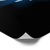 黒い白熱［赤熱］光を放つ背景の青いエンジェルウィングス ポスター (角)