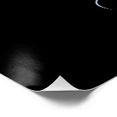 黒い白熱［赤熱］光を放つ背景の青いエンジェルウィングス ポスター (コーナー)