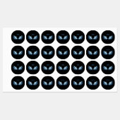 黒い白熱［赤熱］光を放つ背景の青いエンジェルウィングス ラベル (シート)