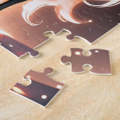 黒い白熱［赤熱］光を放つ魅惑のユニコーン ジグソーパズル (側面)