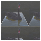 黒い白鳥が池の水滴を ファブリック (クローズアップ)
