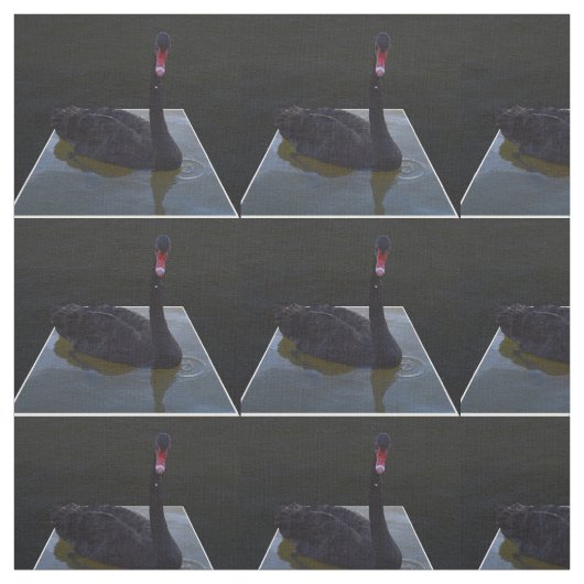 黒い白鳥が池の水滴を ファブリック (見本)