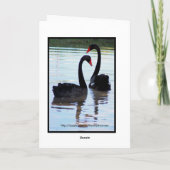 黒い白鳥が記念日のお祝いカード カード (裏面)
