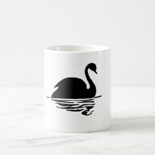 黒い白鳥のシルエット コーヒーマグカップ