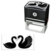 黒い白鳥のペア セルフインキングスタンプ (インサイチュ)