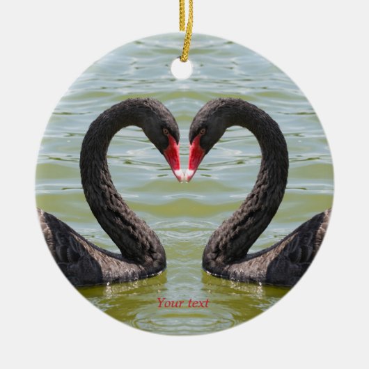 黒い白鳥 セラミックオーナメント (正面)
