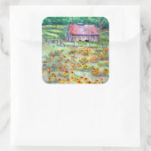 黒い目のササンズワイルドフラワーバーンドウォーター色 スクエアシール (バッグ)