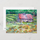 黒い目のササンズワイルドフラワーバーンドウォーター色 ポストカード (正面/裏面)