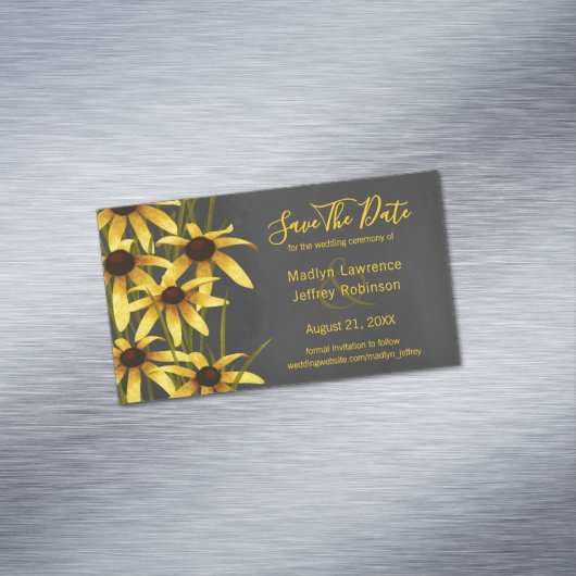 黒い目のサザンズワイルドフラワー結婚ズ マグネット名刺 (インサイチュ)