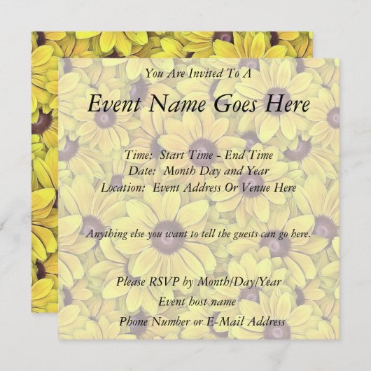 黒い目のスーサンが至る所に 招待状 (正面/裏面)