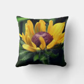 黒い目のスーザンの花を展開 クッション (裏面)