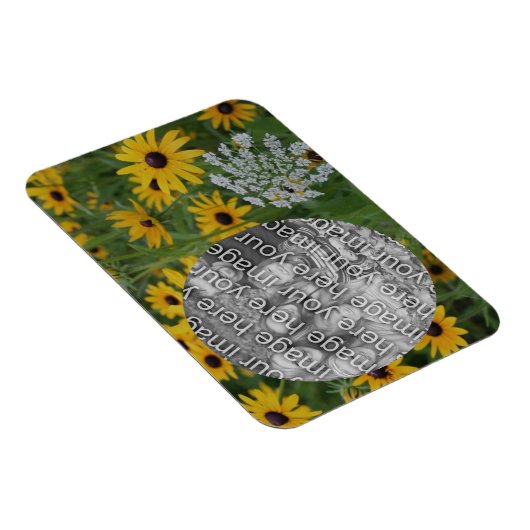 黒い目のスーザンフィールドフレームあなたの写真を追加 マグネット (右側)