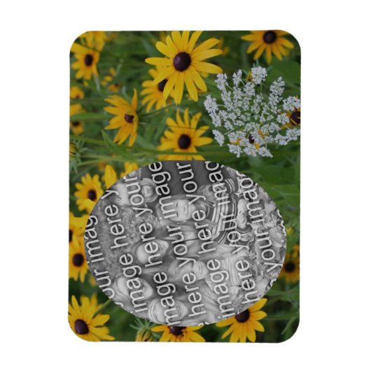 黒い目のスーザンフィールドフレームあなたの写真を追加 マグネット (縦)