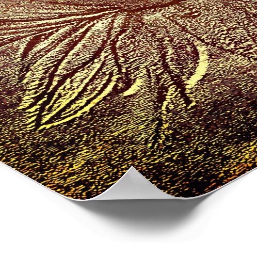 黒い目のスーザンフラワーアート彫刻の効果 ポスター (角)