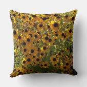 黒い目のスーザンフラワーイエロー茶色の緑の枕 クッション (裏面)