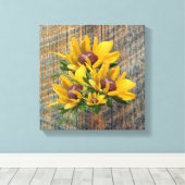 黒い目のスーザンフラワーオンバーンズ キャンバスプリント (インサイチュ (ウッドフロア))