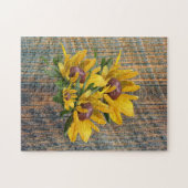 黒い目のスーザンフラワーオンバーンズ ジグソーパズル (横)