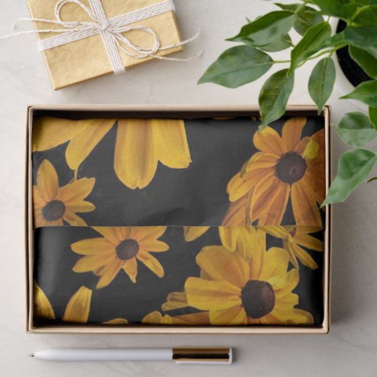 黒い目のスーザンフラワーズフローラティッシュペーパー 薄葉紙 (ギフト)